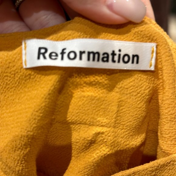 Reformation Mignon Dress (Ochre) - Picture 3 of 4